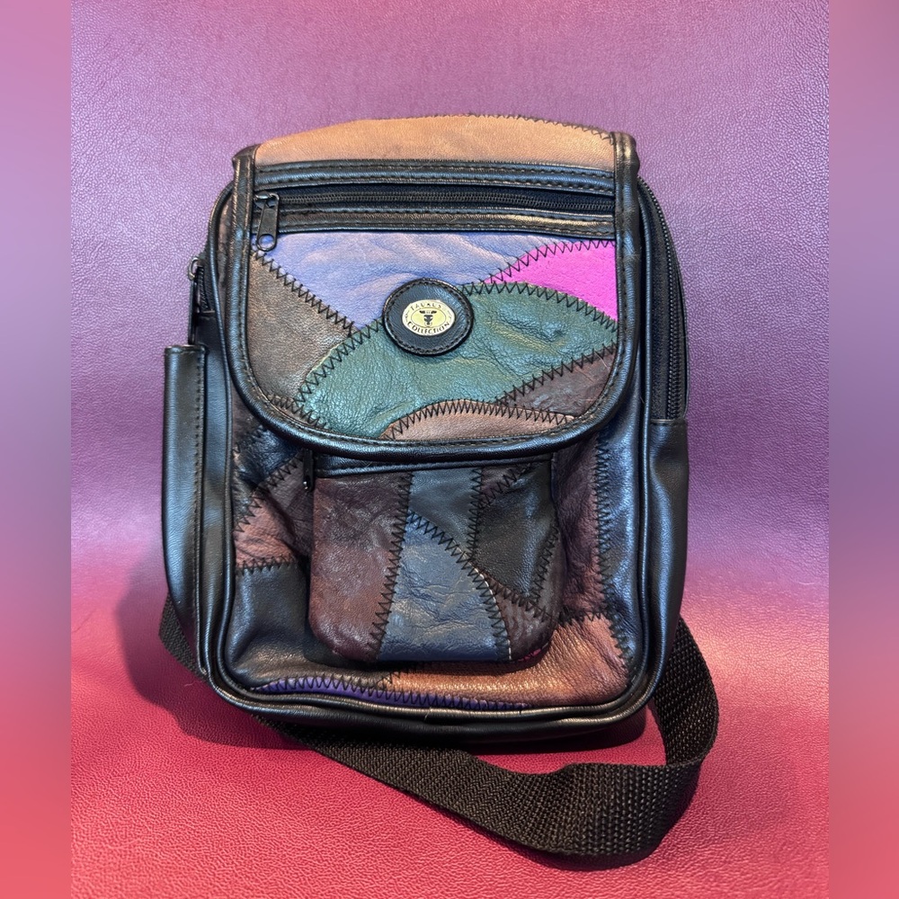 Vintage Taurus Collection Patchwork Leather Cross… - image 1